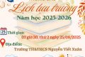 THÔNG BÁO LỊCH TỰU TRƯỜNG CỦA TRƯỜNG TH&THCS NGUYỄN VIẾT XUÂN NĂM HỌC 2025-2026